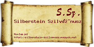 Silberstein Szilvánusz névjegykártya